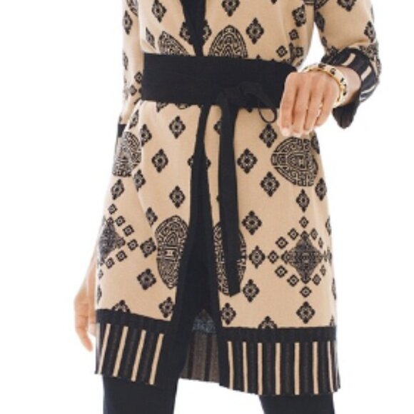 Chico's Petunia Placed-Pattern Cardigan Size 12/Large (Chico's 2) - Picture 15 of 16